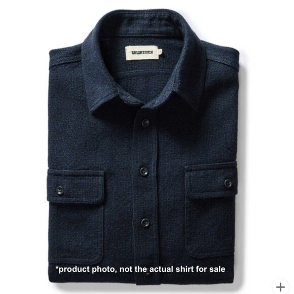 Taylor Stitch - The Ledge Shirt in Dark Navy Linen Tweed - 42/Large - Picture 4 of 10